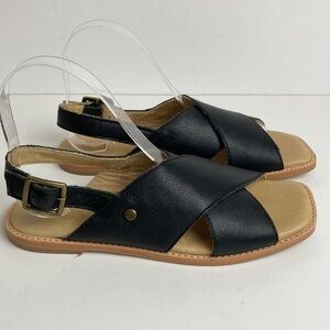 Patina (36.5 / US 6.5) Black Portland Leather Goods Ankle Strap Sandals Summer